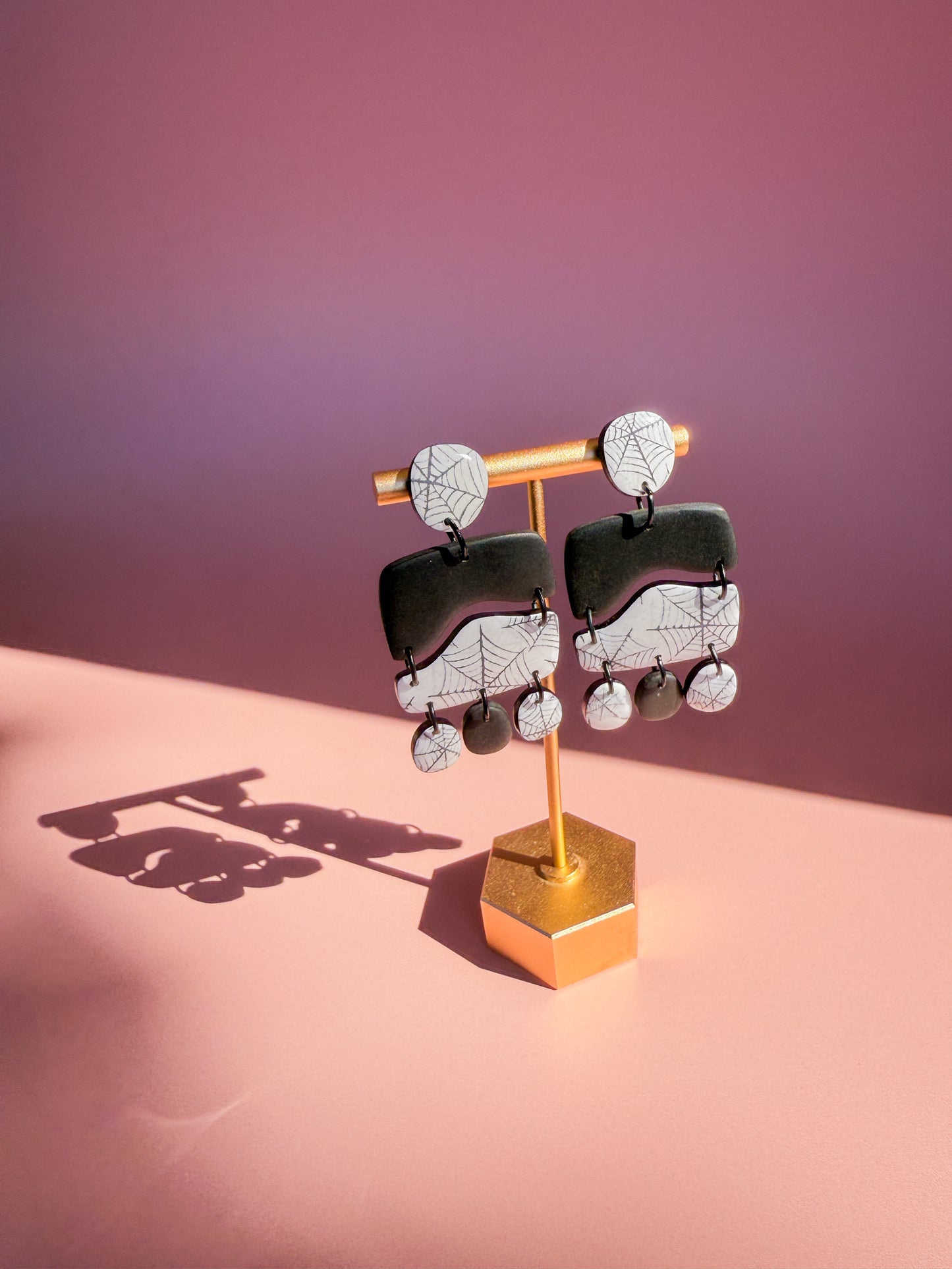 Spooky Spiderweb Pattern Earrings Set - Ghost & Statement Designs