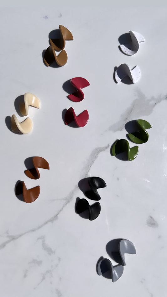 the Aria: Handmade Lightweight Polymer Clay Twist Stud Earrings