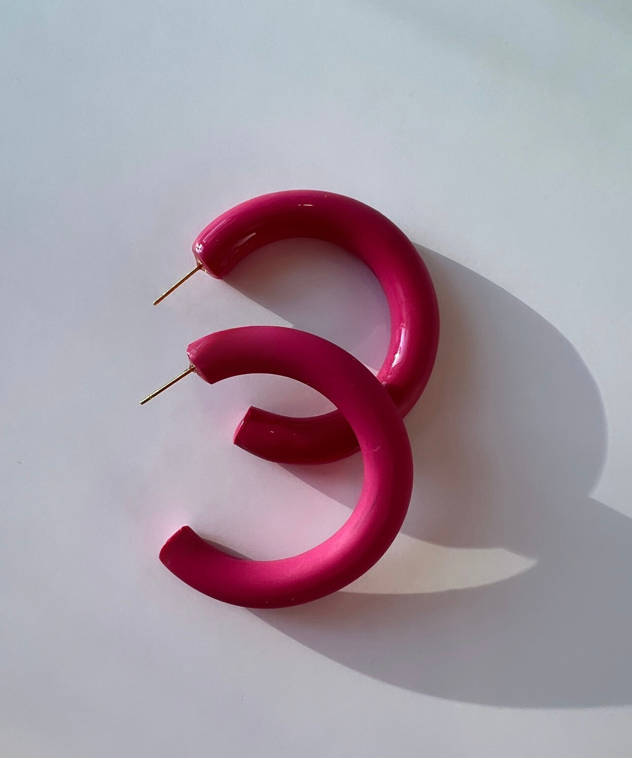 Lightweight Polymer Clay Hoop Earrings - Bright Colors