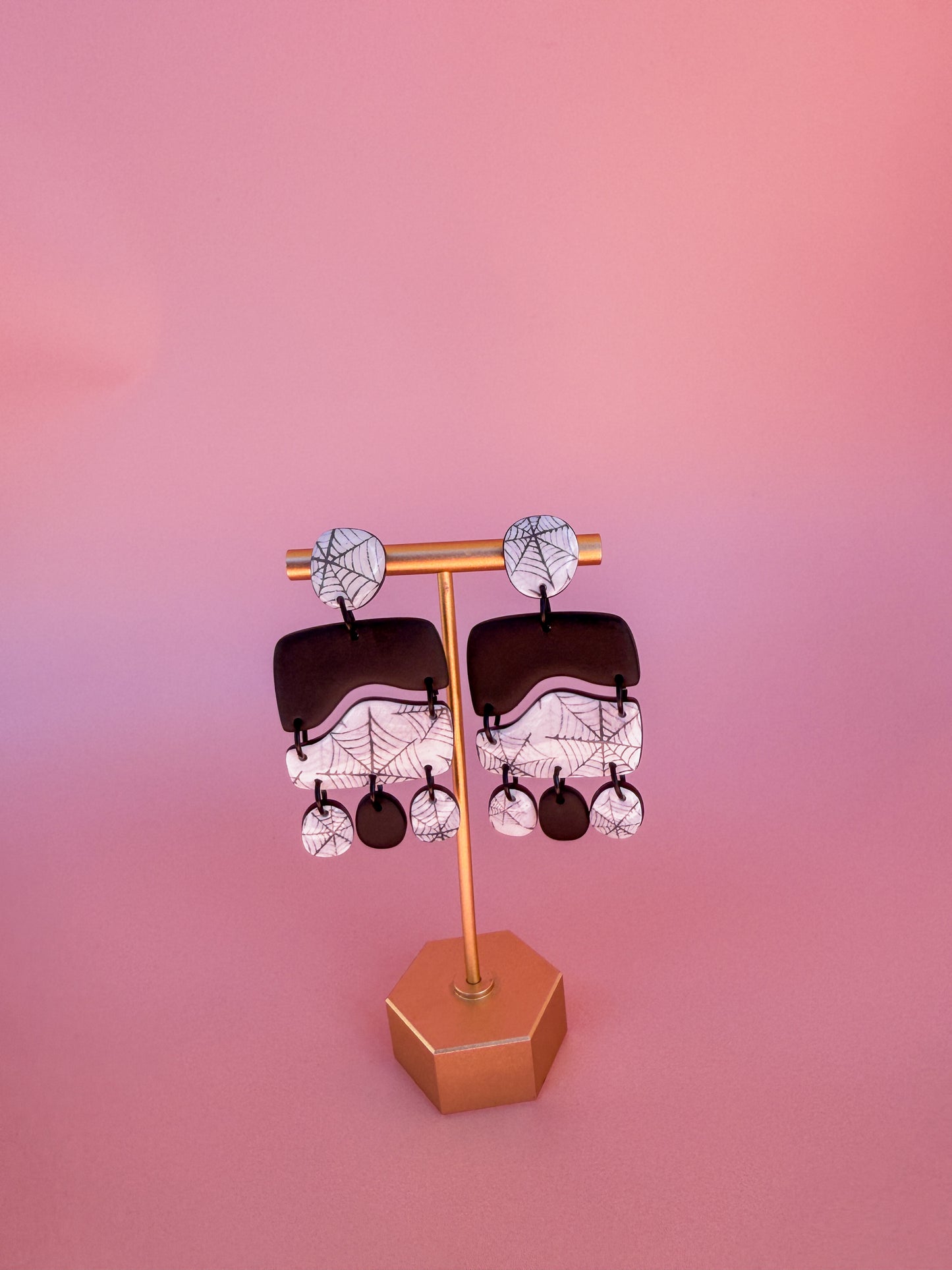 Spooky Spiderweb Pattern Earrings Set - Ghost & Statement Designs