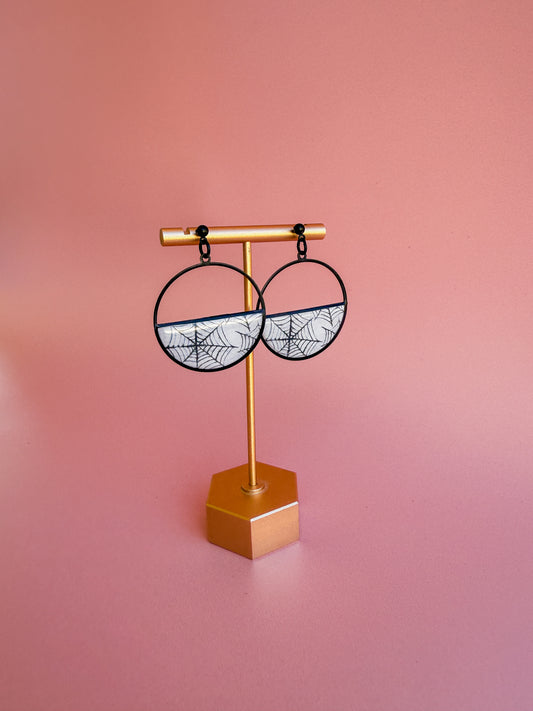 Spooky Spiderweb Pattern Earrings Set - Ghost & Statement Designs