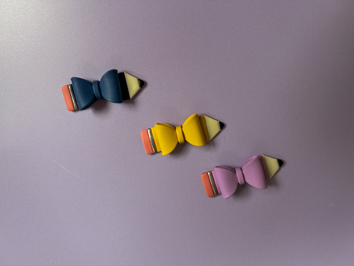 Handmade Polymer Clay Pencil Hair Clips