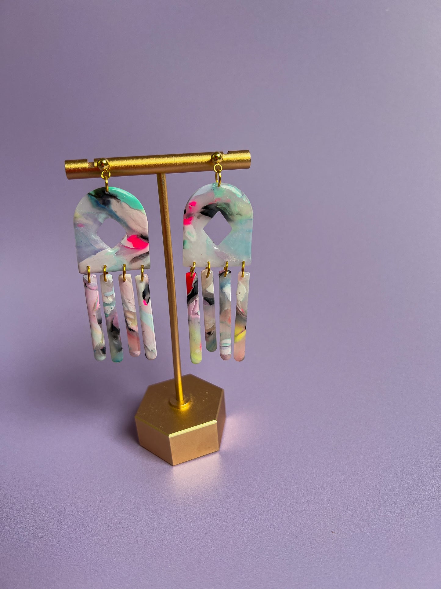 Pieces of You - Bold Marble Handmade Polymer Clay and Resin Dangles