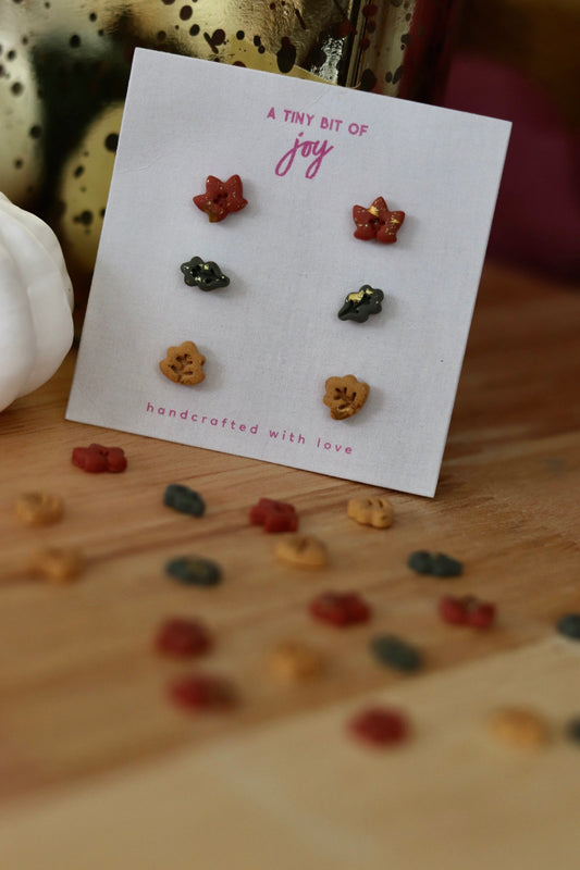 Mini Gold Leaf Studs